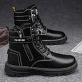 New Men's Versatile Casual Shoes Fashionable Trendy Motorcycle Boots High Top Workwear Boots with British Style Retro Shoes Cosy