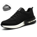 Steel Toe Work Shoes for Men Women Anti-Smash Anti-Puncture Blue Safety Shoes Breathable Lightweight Air Cushion Work Shoes