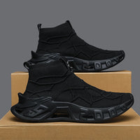 Men's Outdoor Sports Shoes - High-Top Sports Shoes Are Novel and Fashionable, Non-Slip and Durable, Suitable for All Seasons,