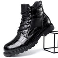 Designer British Style Black Platform Boots Men Comfort Leather Motorcycle Ankle Boots Man Luxury Chelsea Boot Chaussure Hommes