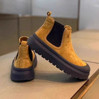 Winter Boot Chelsea Boots Men Vintage Suede Round Headed Cowhide Comfortable Fashion Designer Casual Shoes for Men Fashion High