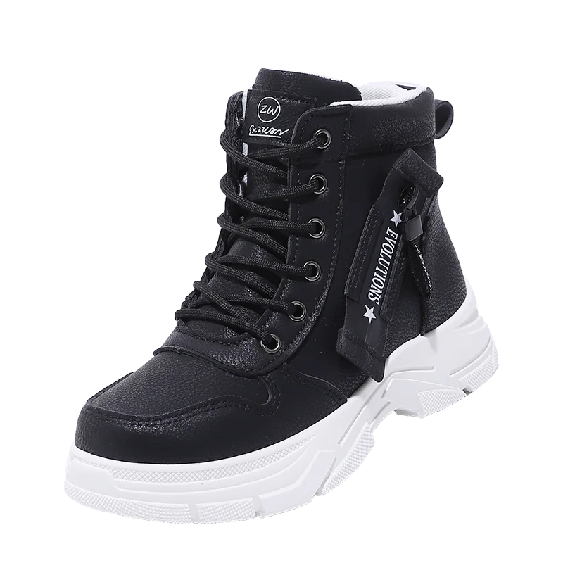 Fashion Booties Autumn New Round Toe Front Lace-up Platform Non-Slip Wear-Resistant Single Shoes