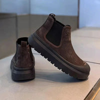 Winter Boot Chelsea Boots Men Vintage Suede Round Headed Cowhide Comfortable Fashion Designer Casual Shoes for Men Fashion High