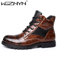 Designer British Style Black Platform Boots Men Comfort Leather Motorcycle Ankle Boots Man Luxury Chelsea Boot Chaussure Hommes