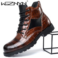 Designer British Style Black Platform Boots Men Comfort Leather Motorcycle Ankle Boots Man Luxury Chelsea Boot Chaussure Hommes