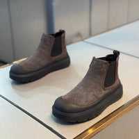 Winter Boot Chelsea Boots Men Vintage Suede Round Headed Cowhide Comfortable Fashion Designer Casual Shoes for Men Fashion High