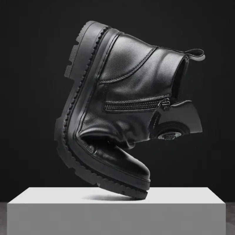 2025 New British Style Men's Short Boots Chelsea Boots for Men Business Men Dress Shoes Casual High-top Boot Men Platform Boots