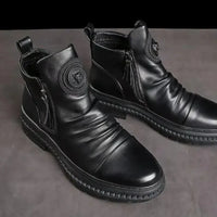 2025 New British Style Men's Short Boots Chelsea Boots for Men Business Men Dress Shoes Casual High-top Boot Men Platform Boots
