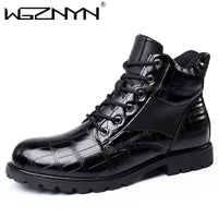 Designer British Style Black Platform Boots Men Comfort Leather Motorcycle Ankle Boots Man Luxury Chelsea Boot Chaussure Hommes