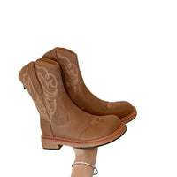 Embroidery Women Western Cowgirl Boots Fashion Slip on Mid Calf Booties Retro Style Low Heels Autumn Winter Shoes