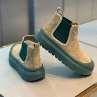 Winter Boot Chelsea Boots Men Vintage Suede Round Headed Cowhide Comfortable Fashion Designer Casual Shoes for Men Fashion High