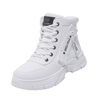 Fashion Booties Autumn New Round Toe Front Lace-up Platform Non-Slip Wear-Resistant Single Shoes
