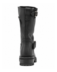Black Leather Motorcycle Men's Boots Round Toe Chunky Sole Buckle Strap Booties Luxury Designer Trendy Men's Shoes Botas Mujer