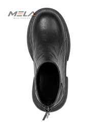 Black Leather Thick Platform Sole Chelsea Boots for Men Back Zipper Gothic Punk Street Booties Vintage Handcrafted Men's Boots