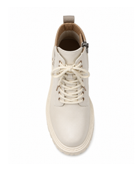Block Heel Booties Autumn and Winter New Round Toe Front Lace-up Platform Anti-Slip Wear-Resistant Cotton Boots