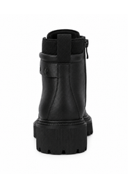 Block Heel Booties Autumn and Winter New Round Toe Front Lace-up Platform Anti-Slip Wear-Resistant Cotton Boots