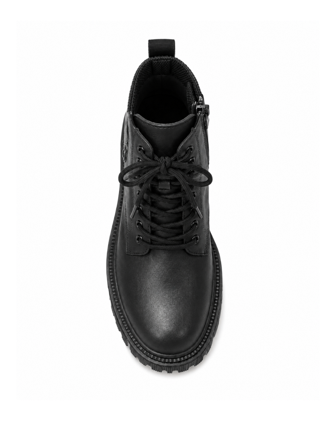 Block Heel Booties Autumn and Winter New Round Toe Front Lace-up Platform Anti-Slip Wear-Resistant Cotton Boots