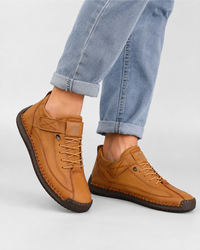 Boots Mid Top for Women British Style Retro Anti Slip Workwear Shoes Handmade Leather Loafers Casual Soft Soled Women Nude Boots