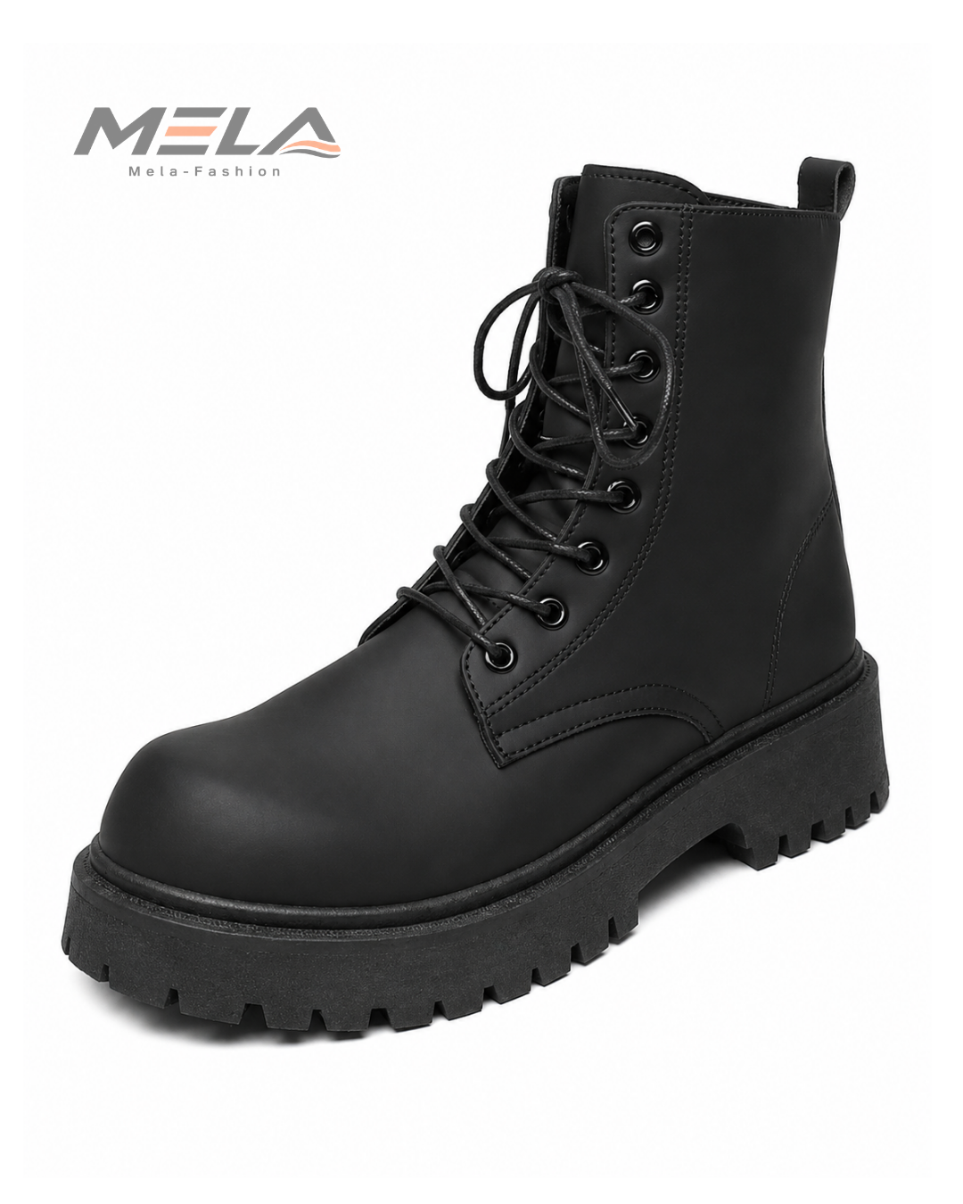 Boots for Men High Top Platform Lace Up Light Fashion Motorcycle Boots British Style Men's Waterproof Casual Boots