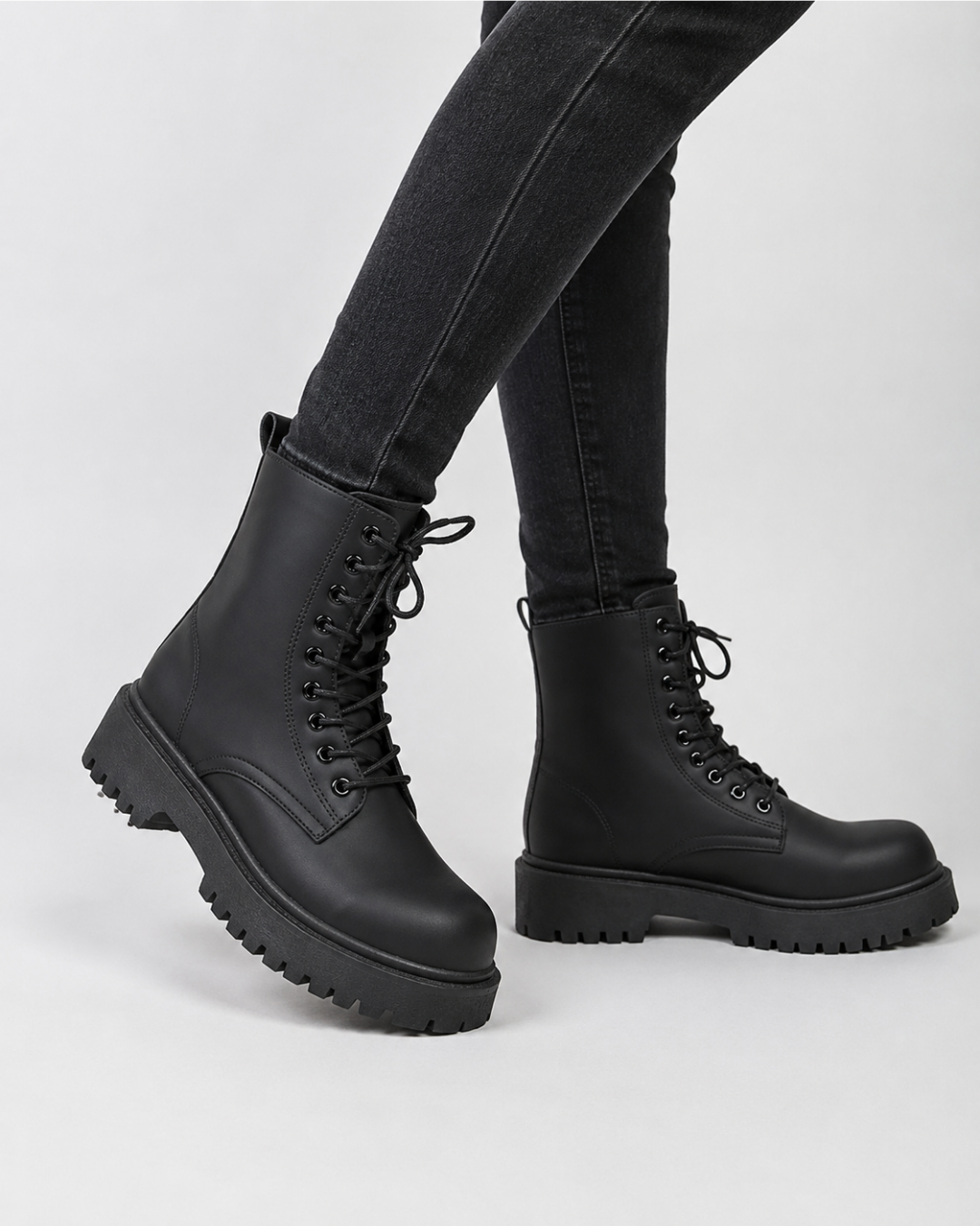 Boots for Men High Top Platform Lace Up Light Fashion Motorcycle Boots British Style Men's Waterproof Casual Boots