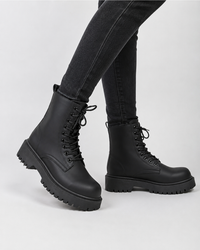 Boots for Men High Top Platform Lace Up Light Fashion Motorcycle Boots British Style Men's Waterproof Casual Boots
