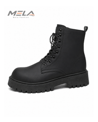 Boots for Men High Top Platform Lace Up Light Fashion Motorcycle Boots British Style Men's Waterproof Casual Boots