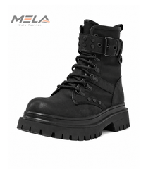 Men's boots 2025 autumn retro British style black workwear boots casual short boots versatile thick soled motorcycle boots