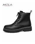 Men's High-Top Boots Fashionable All-Match Casual Shoes Classic Black British Style Motorcycle Boots Four-Season Trendy Footwear