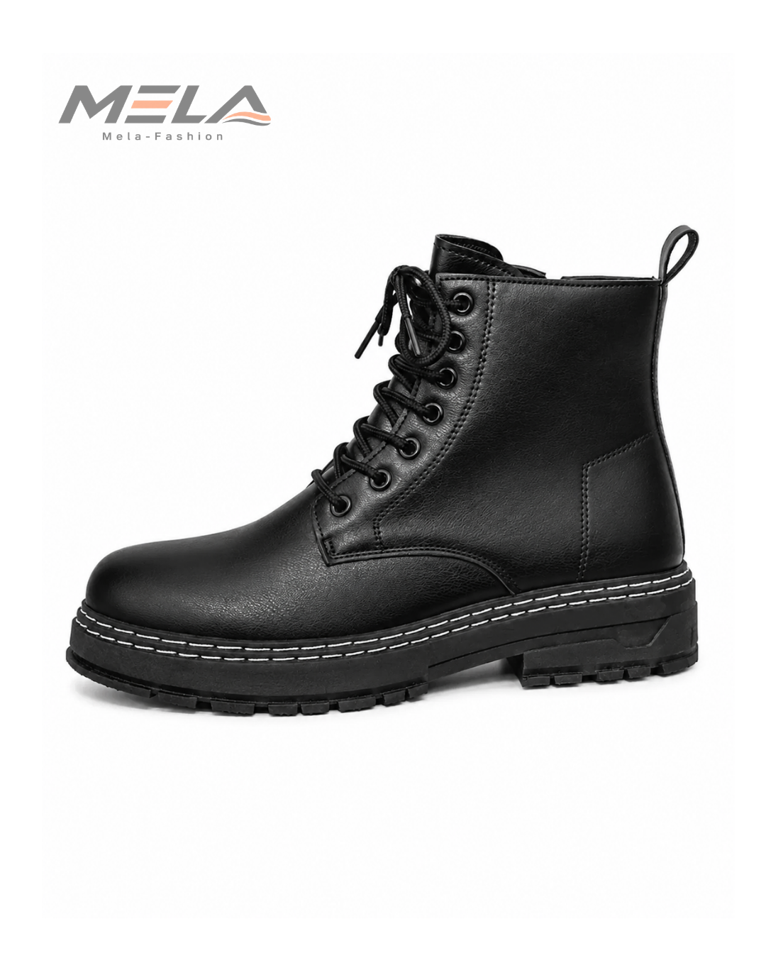 Men's High-Top Boots Fashionable All-Match Casual Shoes Classic Black British Style Motorcycle Boots Four-Season Trendy Footwear