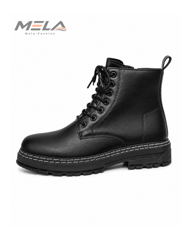 Men's High-Top Boots Fashionable All-Match Casual Shoes Classic Black British Style Motorcycle Boots Four-Season Trendy Footwear