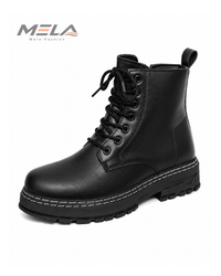 Men's High-Top Boots Fashionable All-Match Casual Shoes Classic Black British Style Motorcycle Boots Four-Season Trendy Footwear