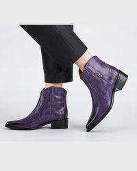 Men High Top Boots Solid Color Comfortable Breathable Fashionable Lightweight High Heeled Business Short Boots