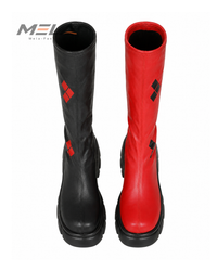 Platform Block Heel High Boots Women's Round Toe Sleeve Soft Sole Waterproof Non-Slip Boots