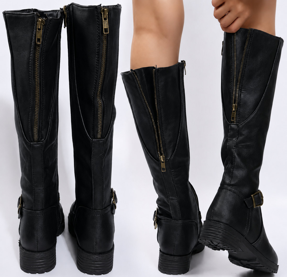 Over-the-Knee Chunky Heel Riding Boots with Buckle Platform 2026