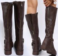 Over-the-Knee Chunky Heel Riding Boots with Buckle Platform 2026