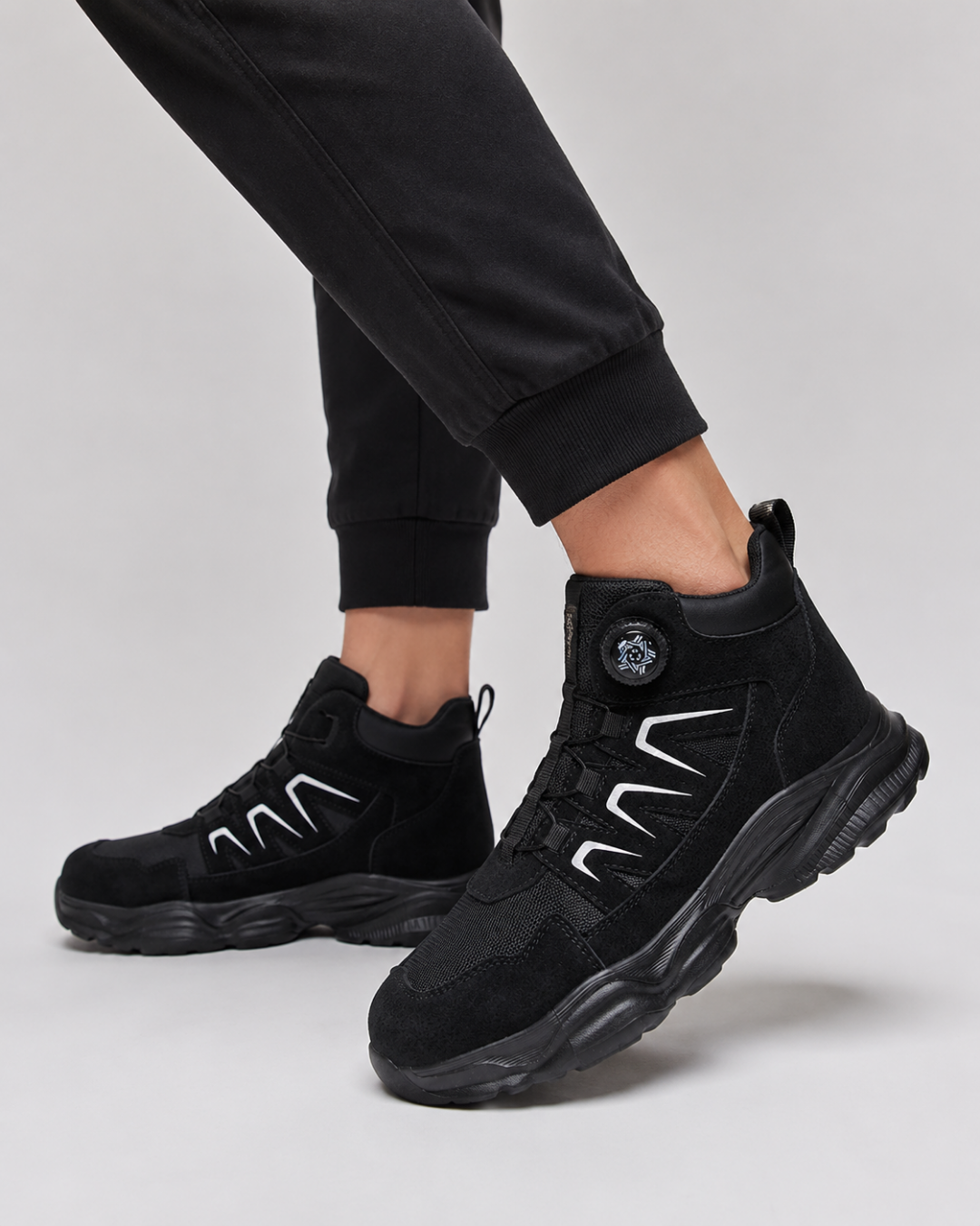 Rotating Button Work Boots for Men Steel Toe Work Safety Shoes Anti-smash Anti-puncture Indestructible Construction Mining boots