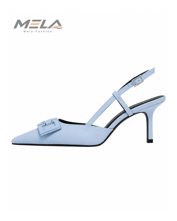 Minimalist Women's Stiletto Heels with Shallow Pointed Toe and Square Buckle