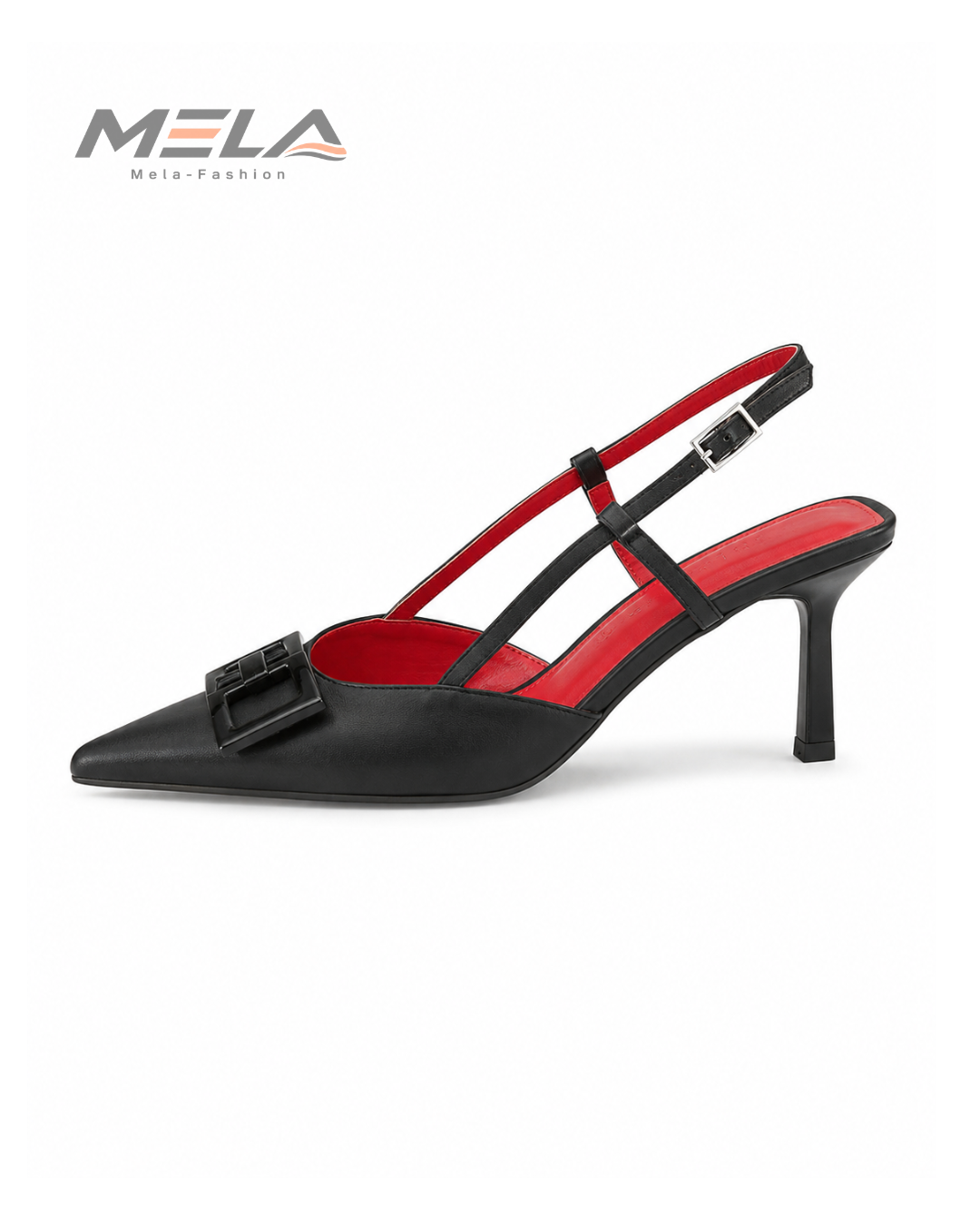 Minimalist Women's Stiletto Heels with Shallow Pointed Toe and Square Buckle