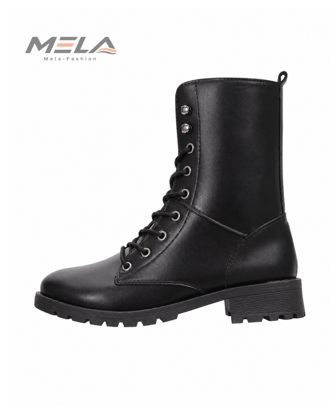 Women's Boots 2026New Casual High Top Boot Fashion Women Motorcycle Boot Classic Black Mid-calf Leather Boots Women Ankle Boots