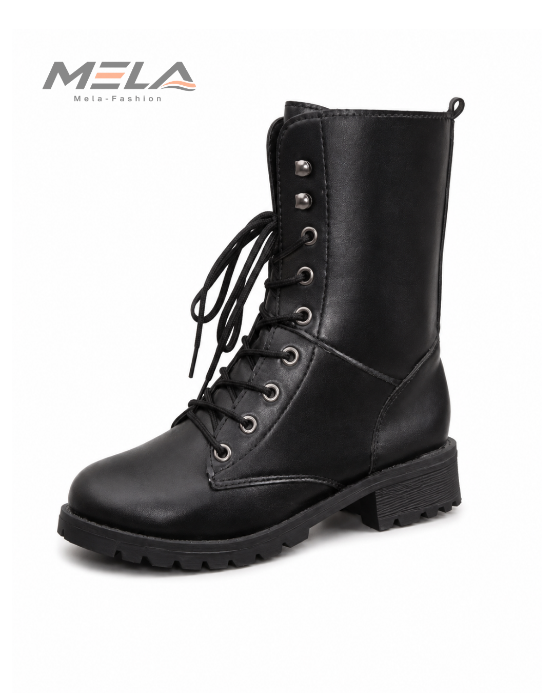 Women's Boots 2026New Casual High Top Boot Fashion Women Motorcycle Boot Classic Black Mid-calf Leather Boots Women Ankle Boots