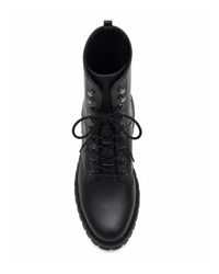 Women's Boots 2026New Casual High Top Boot Fashion Women Motorcycle Boot Classic Black Mid-calf Leather Boots Women Ankle Boots